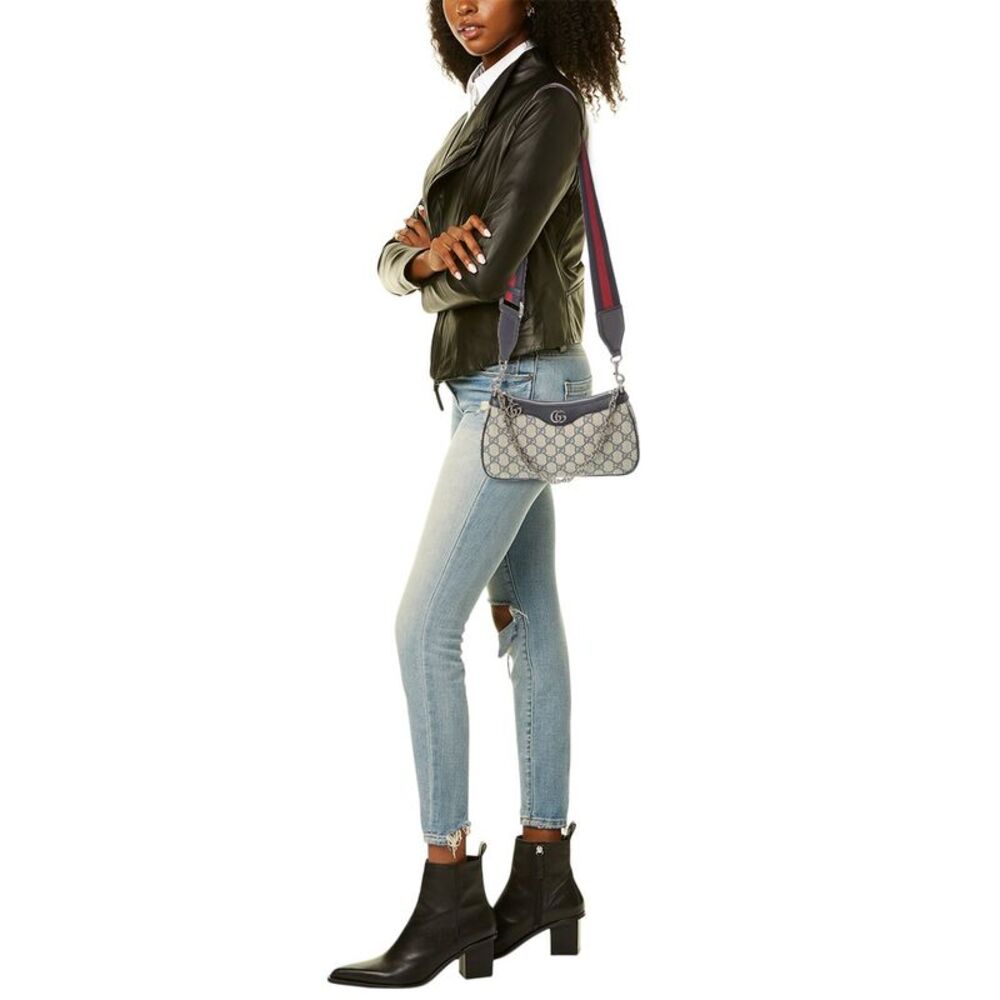 Gucci Ophidia Small Gg Supreme Canvas & Leather Shoulder Bag, Blue - Picture 4 of 4